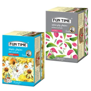 دمنوش بابونه فان تایم بسته 14 عددی به همراه دمنوش چای سفید فان تایم بسته 14 عددی