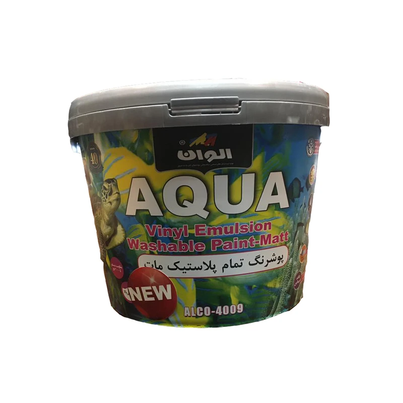 رنگ روغنی تمام پلاستیک مات الوان کد 01 حجم 5 کیلوگرم