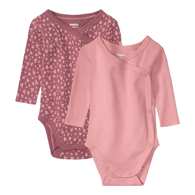 بادی آستین بلند نوزادی لوپیلو مدل کیمونویی یقه هفت مجموعه 2 عددی