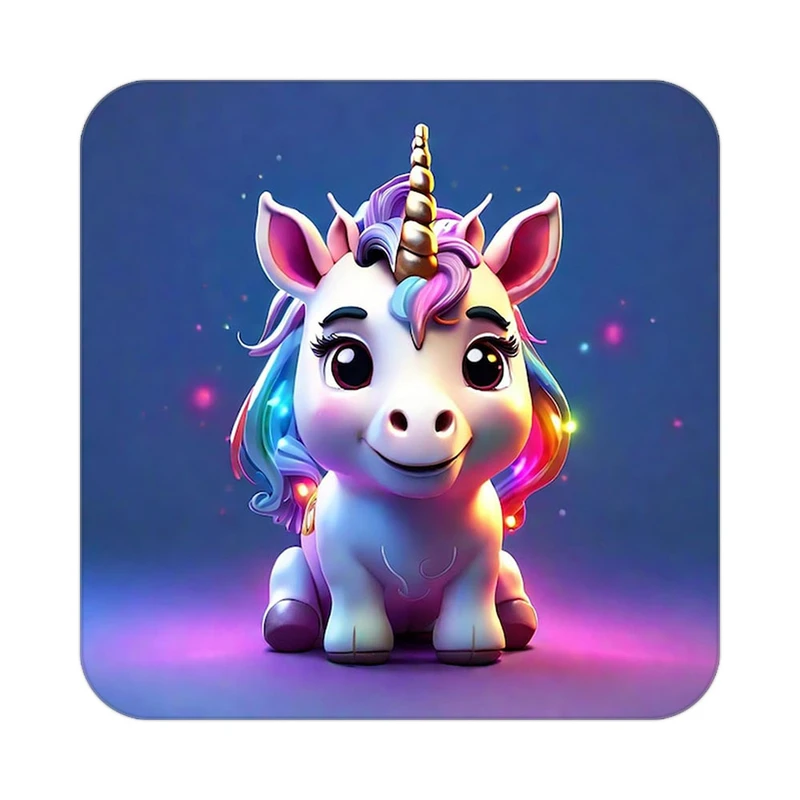 زیر لیوانی کاکتی طرح اسب تک شاخ و یونیکورن مدل mp30891