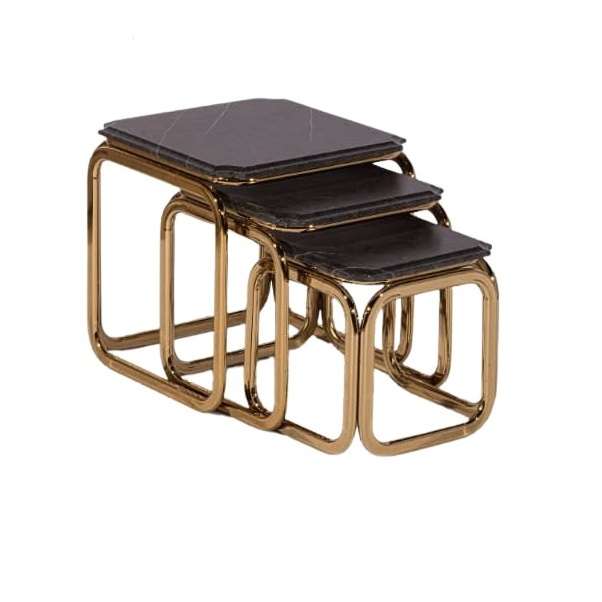 میز عسلی مدل Gol-BL-654 مجموعه 3 عددی