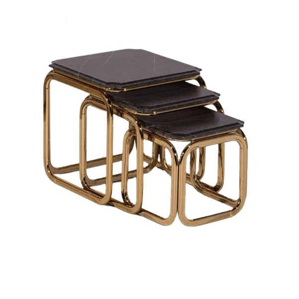 میز عسلی مدل Gol-BL-654 مجموعه 3 عددی