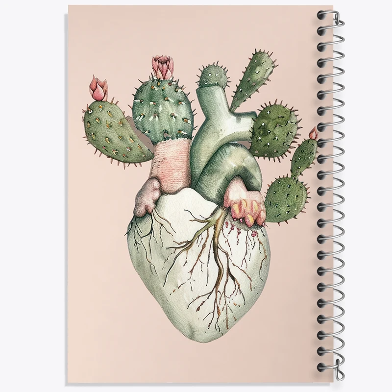 دفتر نقاشی 50 برگ خندالو طرح قلب کاکتوسی کد F2826