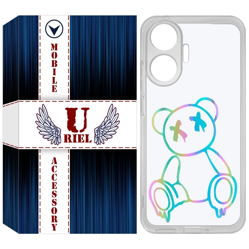 کاور یوریل مدل Clear کد 44 طرح خرس رنگی مناسب برای گوشی موبایل شیائومی Poco F7