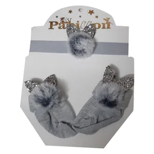  ست هدبند و جوراب نوزاد کد 611 