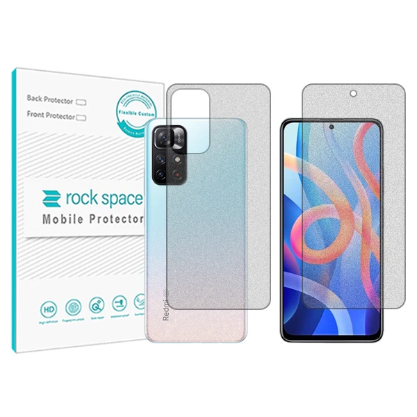 محافظ صفحه نمایش مات راک اسپیس مدل HyMTT  مناسب برای گوشی موبایل شیائومی  Redmi 11s 5G   به همراه محافظ پشت