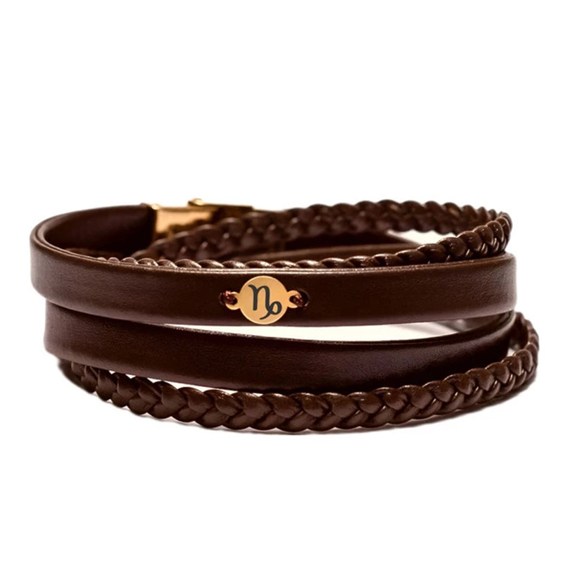 دستبند طلا 18 عیار مردانه وی وی گلد گالری مدل نماد ماه دی کد BRS2293