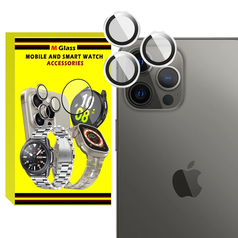 محافظ لنز دوربین فلزی ام‌گلس مدل RNG MTL MG مناسب برای گوشی موبایل اپل iPhone 16 Pro Max