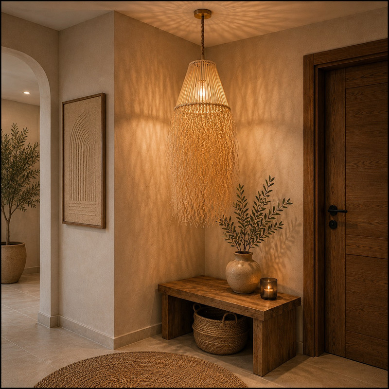 لوستر بافتنی مدل رافیا مدل 036