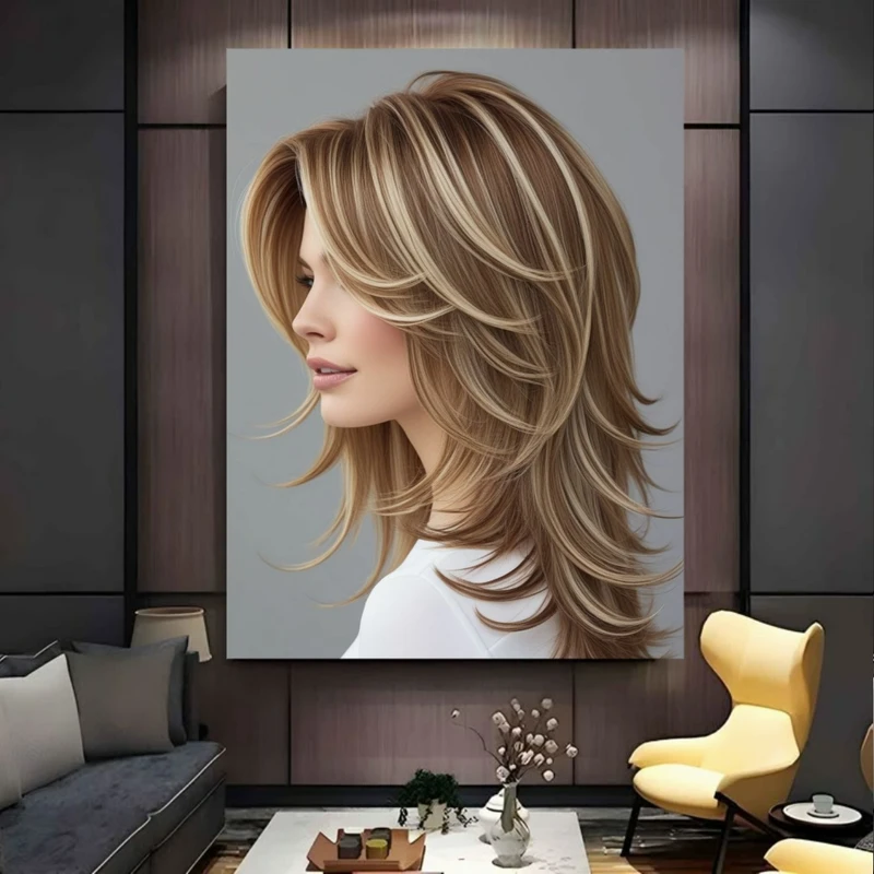 تابلو بوم طرح مخمل مانکن مدل موی زیبا کد BK24992