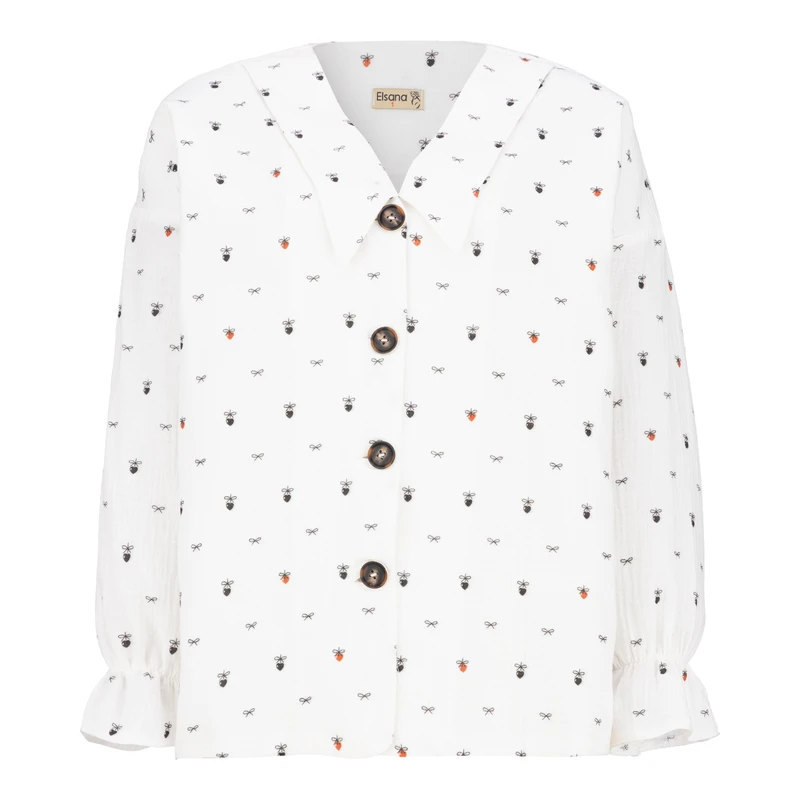 شومیز آستین بلند یقه برگردان زنانه السانا مدل نیکین کد 244801