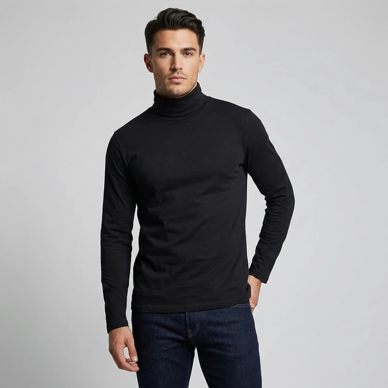 تی شرت یقه اسکی مردانه مدل BK2025rollar