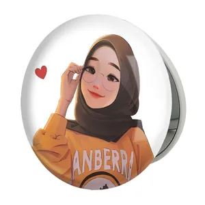 آینه جیبی خندالو طرح دخترانه باحجاب مدل تاشو کد 26009 