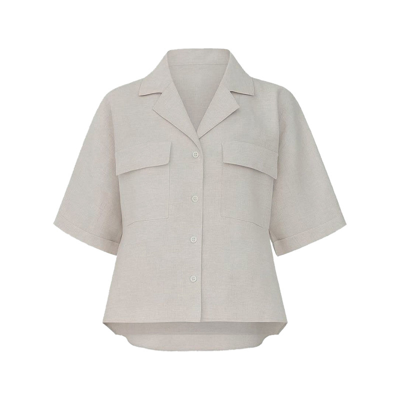 کراپ شومیز آستین سه ربع یقه برگردان زنانه مدل دلبند کد N1025