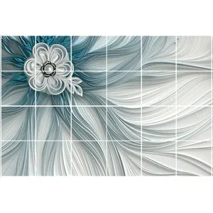 تایل سقفی آسمان مجازی طرح گل کد 3D1688-24 سایز 60x60 سانتی متر مجموعه 24 عددی