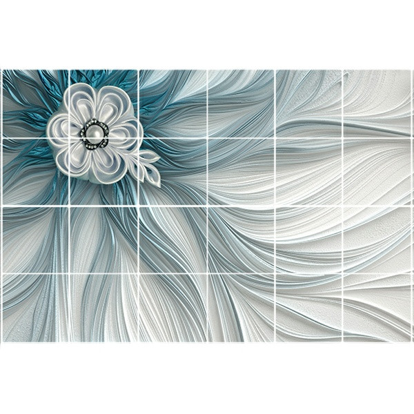 تایل سقفی آسمان مجازی طرح گل کد 3D1688-24 سایز 60x60 سانتی متر مجموعه 24 عددی