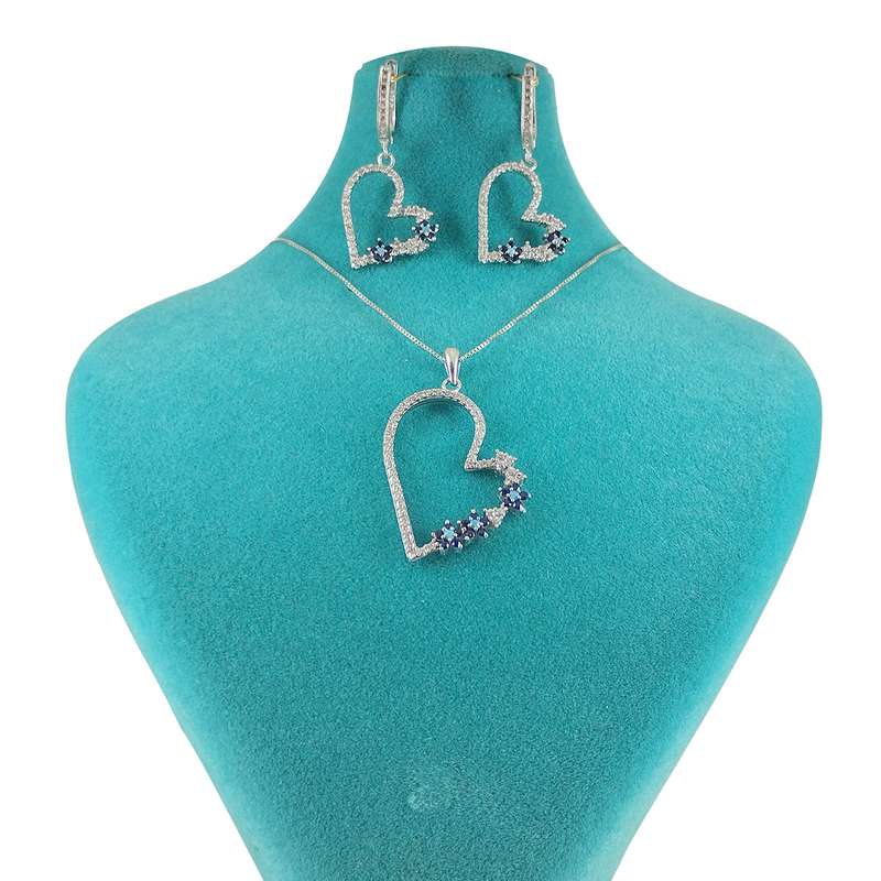 نیم ست نقره زنانه سلین کالا مدل قلب  کد 2-9