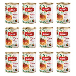  کنسرو سس ماکارونی با سویا شهدین - 370 گرم بسته 12 عددی