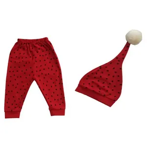 ست شلوار و کلاه نوزادی طرح هندوانه یلدا مدل M01