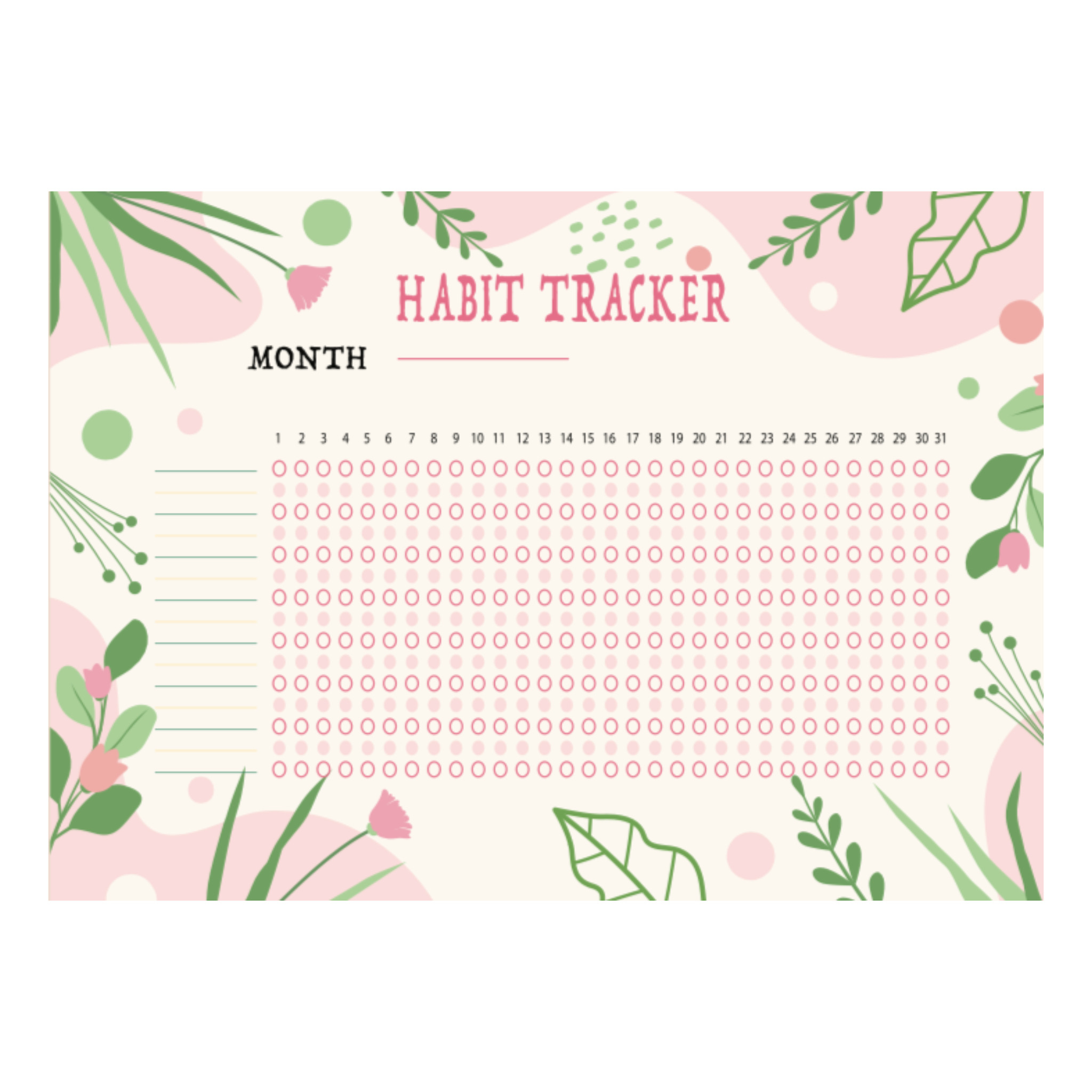 کاغذ یادداشت چسب دار مدل عادت ساز طرح habit tracker