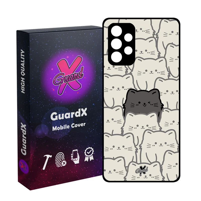 کاور گارد ایکس طرح گربه مدل Glass10545 مناسب برای گوشی موبایل سامسونگ Galaxy A72