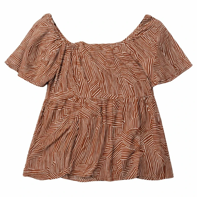 بلوز آستین کوتاه یقه خشتی زنانه مدل 866