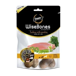 تشویقی سگ گناولرز مدل WiseBones with Parsley L طعم بوقلمون، سبزیجات وزن 200 گرم