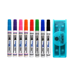 ماژیک وایت برد کرونا طرح گرد مدل CO-4070 به همراه تخته پاک کن بسته 9 عددی