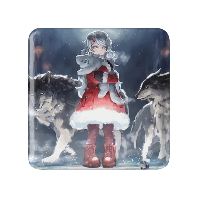 مگنت خندالو طرح دختر انیمه ای  مدل مربعی کد 18097