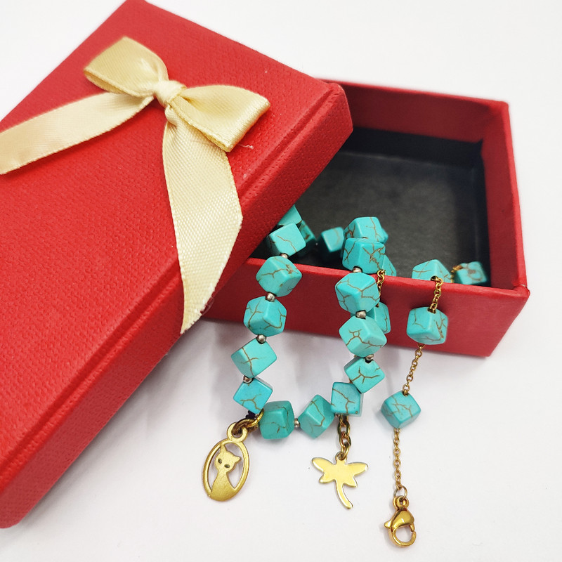 دستبند دخترانه مدل فیروزه مجموعه 2 عددی دستبند دخترانه مدل فیروزه مجموعه 2 عددی