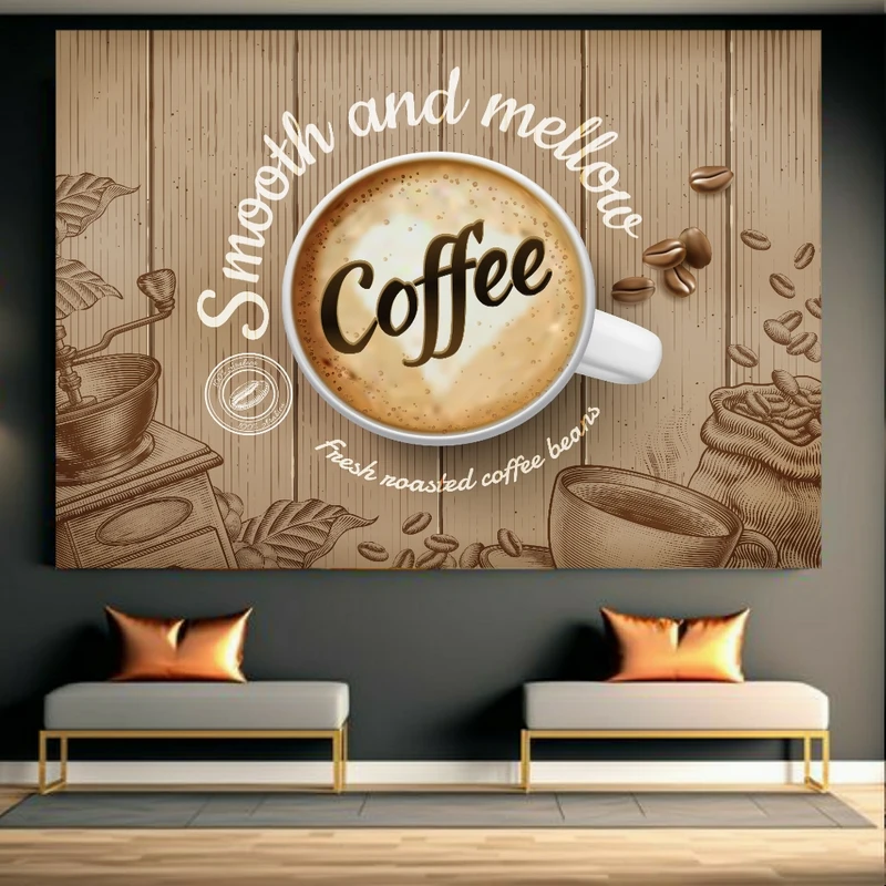 تابلو بوم طرح کافی شاپ مدل نوشیدنی کد GR1571