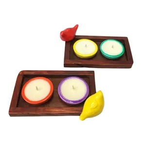 شمع مدل لانه پرنده مجموعه 2 عددی