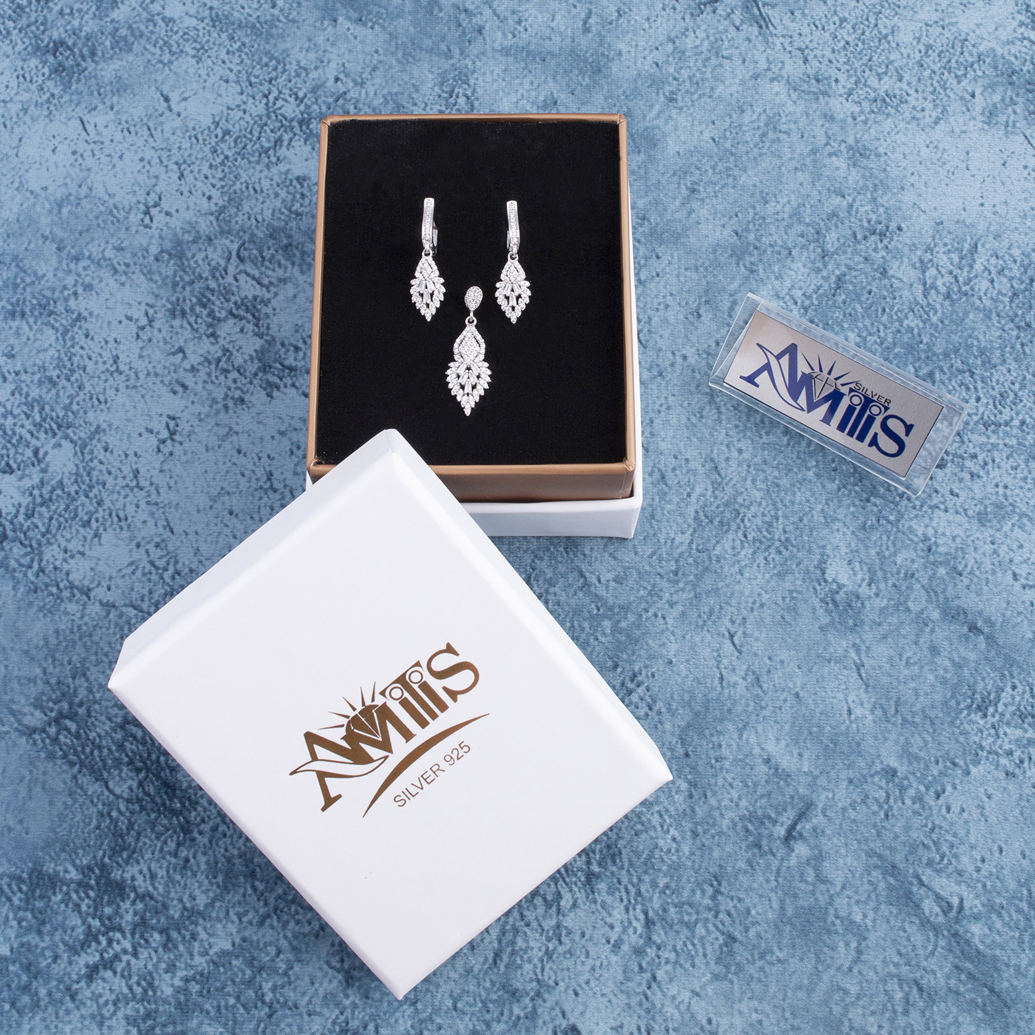 نیم ست نقره زنانه آمیتیس مدل AVN-N1170