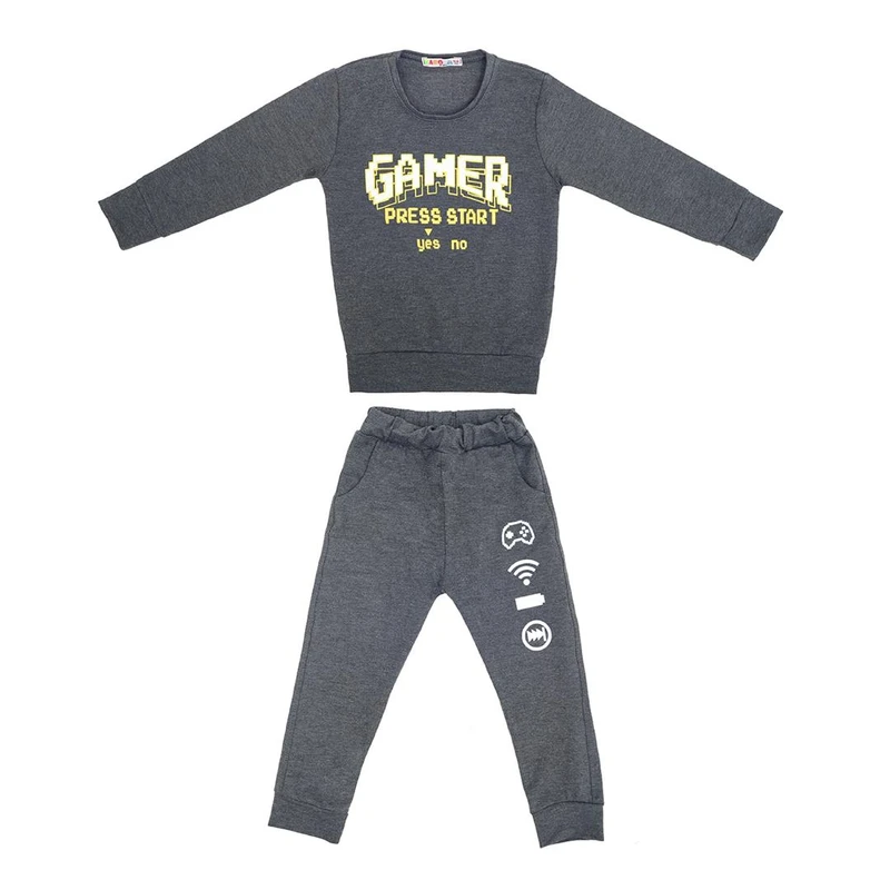 ست سویشرت و شلوار پسرانه طرح گیمر کد B-gh4