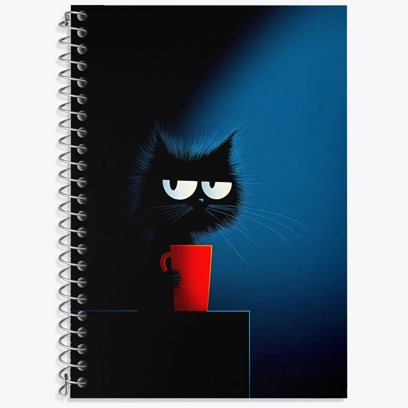 دفتر زبان 50 برگ خندالو مدل سه خط طرح گربه بامزه کد N4902