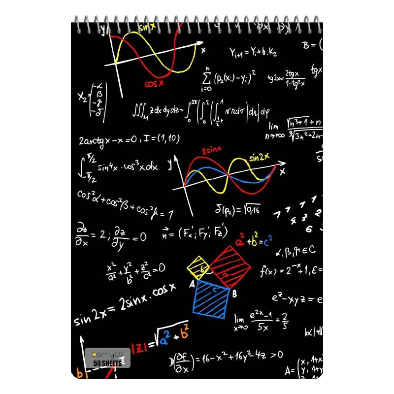 دفتر نقاشی 50 برگ سیمی کارنیکا طرح ریاضیات Mathematics کد 92756