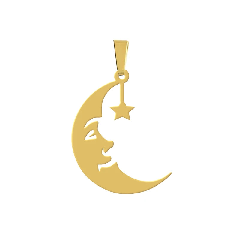 آویز گردنبند هایکا مدل ماه و ستاره کد a.h 330