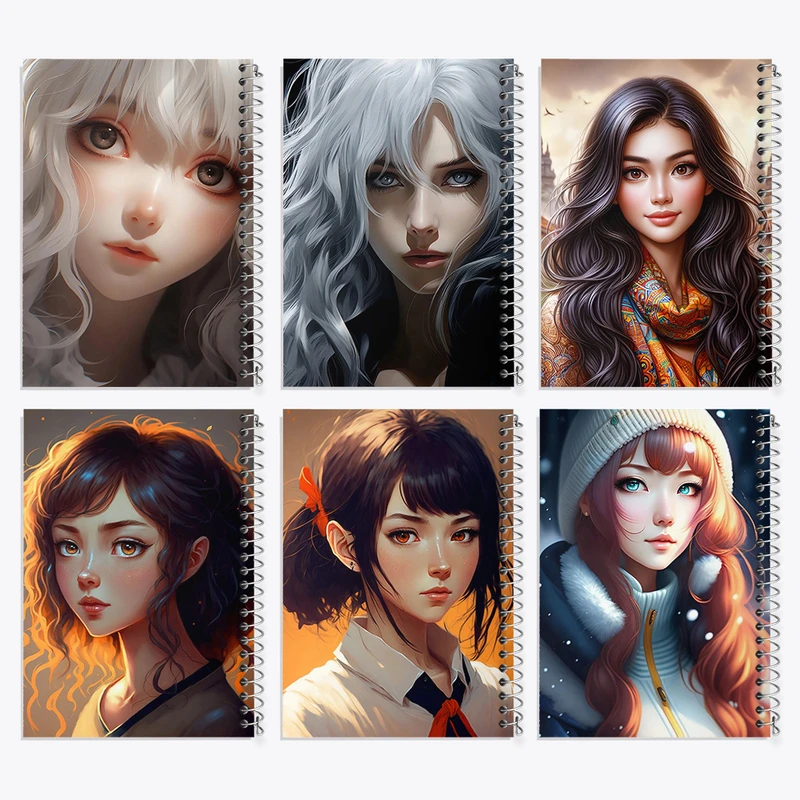 دفتر مشق 100 برگ خندالو طرح دخترانه کد 7 مجموعه 6 عددی