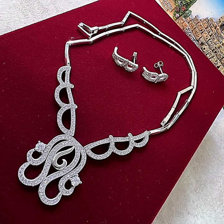 نیم ست نقره زنانه کد glsr-858