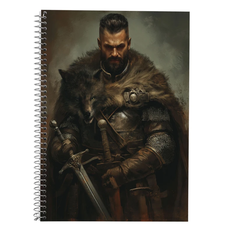 دفتر زبان 50 برگ مدوپد مدل سه خط طرح حیوانات جنگجو کد DF14942