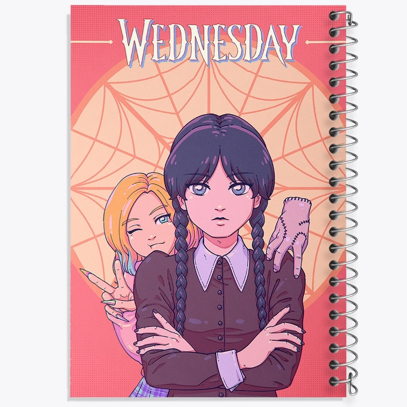 دفتر ژورنال نویسی 50 برگ خندالو مدل نقطه ای طرح ونزدی (Wednesday) کد F2444