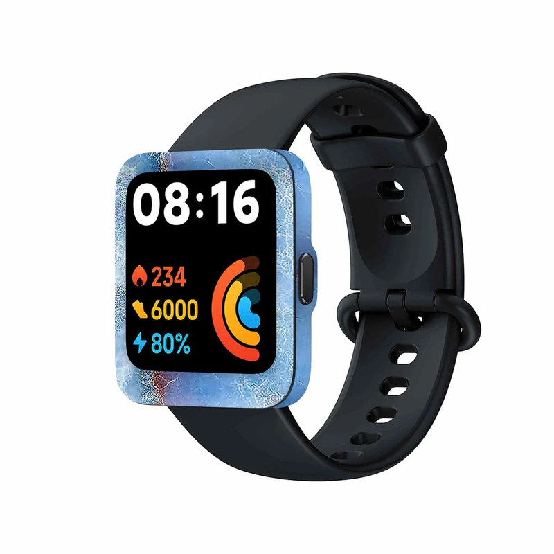 برچسب ماهوت طرح Blue_Ocean_Marble مناسب برای ساعت هوشمند شیائومی Redmi Watch 2 Lite