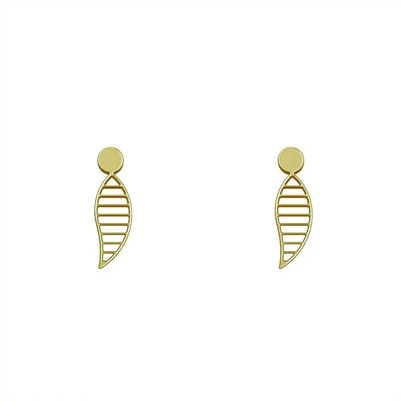 گوشواره طلا 18 عیار زنانه مدوپد مدل پر کد GA1-15208