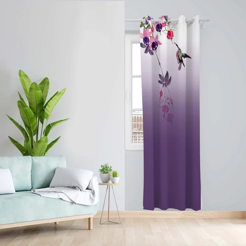 پرده طرح گل مدل مخمل پانچی کد 5231L z سایز 140x200 سانتی متر