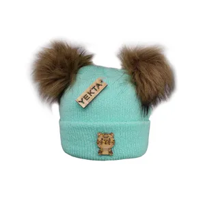 کلاه بافتنی بچگانه مدل یکتا دو پوم  KST-52