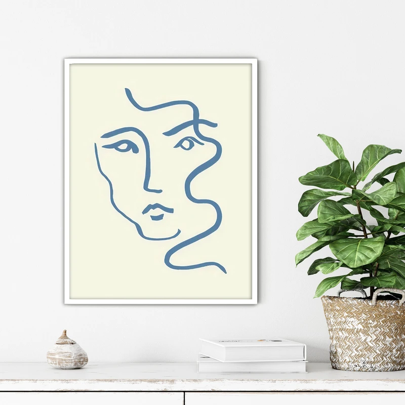 تابلو آتریسا طرح لاین آرت مدرن مدل ATFL72 فریم سفید