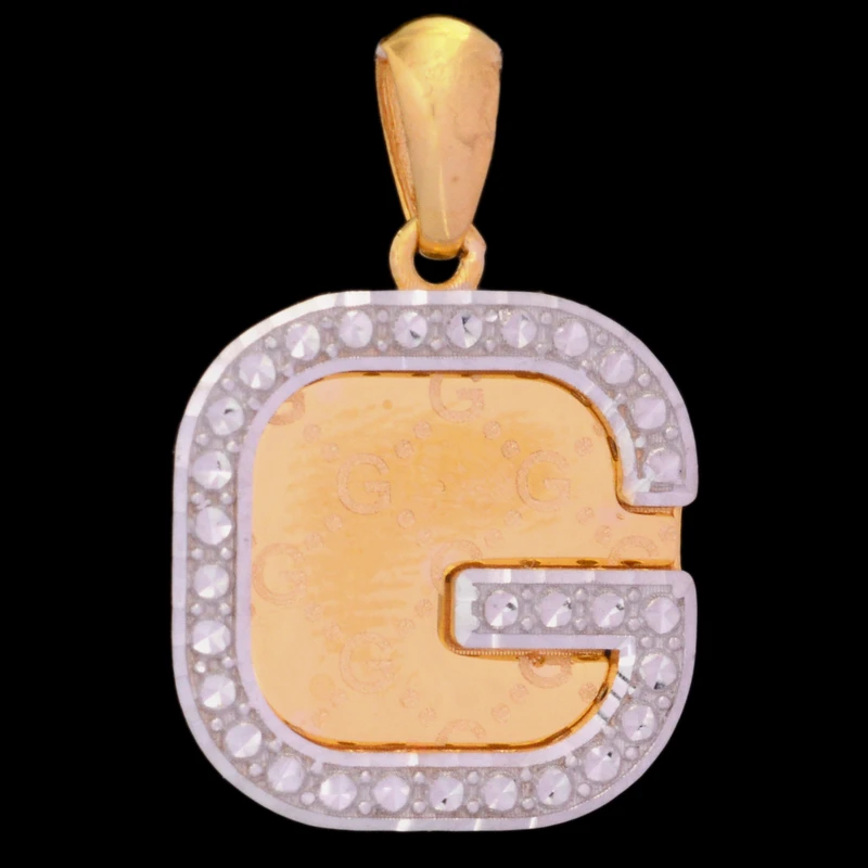 آویز گردنبند طلا 18 عیار زنانه طلای مستجابی طرح G آوا کد 210548