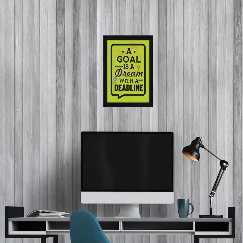 تابلو مدل دکوراتیو طرح انگیزشی هدف رویایی است با خط پایان