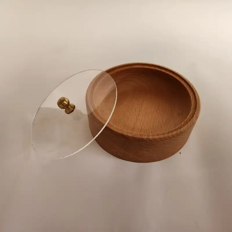 قندان چوبی گردوچ مدل گرد کد LT - 1300