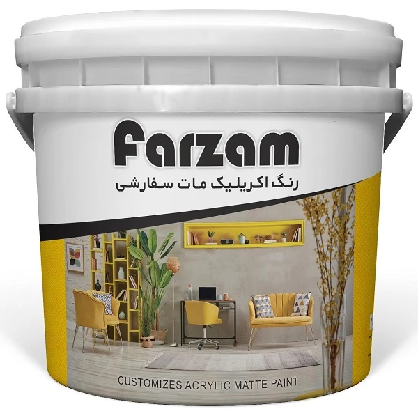 رنگ اکریلیک مات سفید فرزام کد 540 وزن 5 کیلوگرم